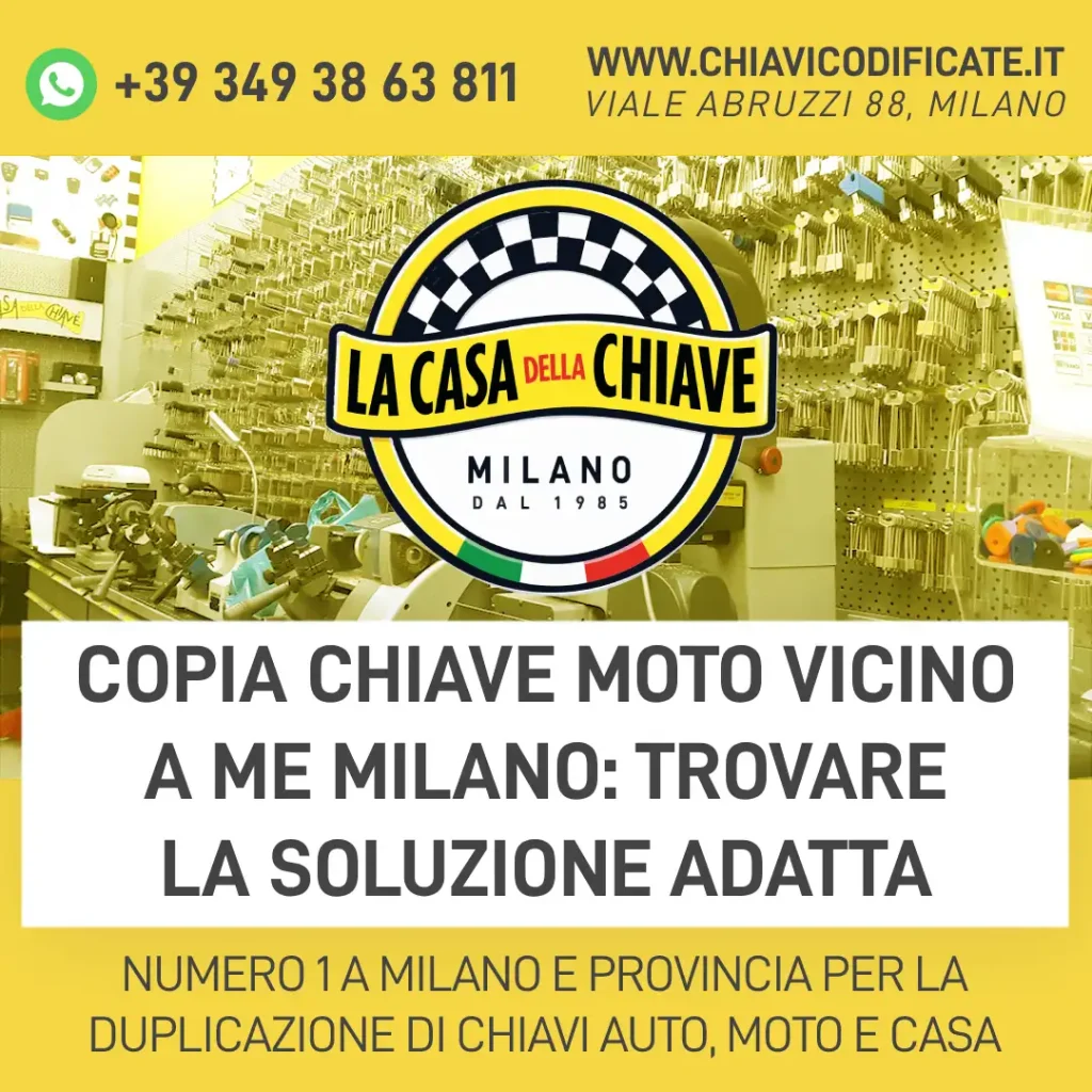 Copia chiave moto vicino a me Milano: trovare la soluzione adatta