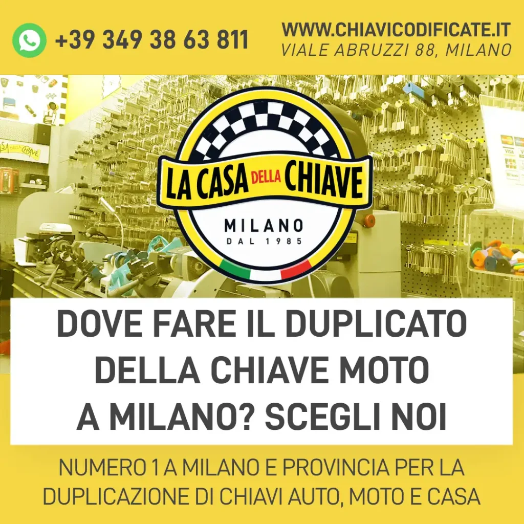 Dove fare il duplicato della chiave moto a Milano? Scegli noi