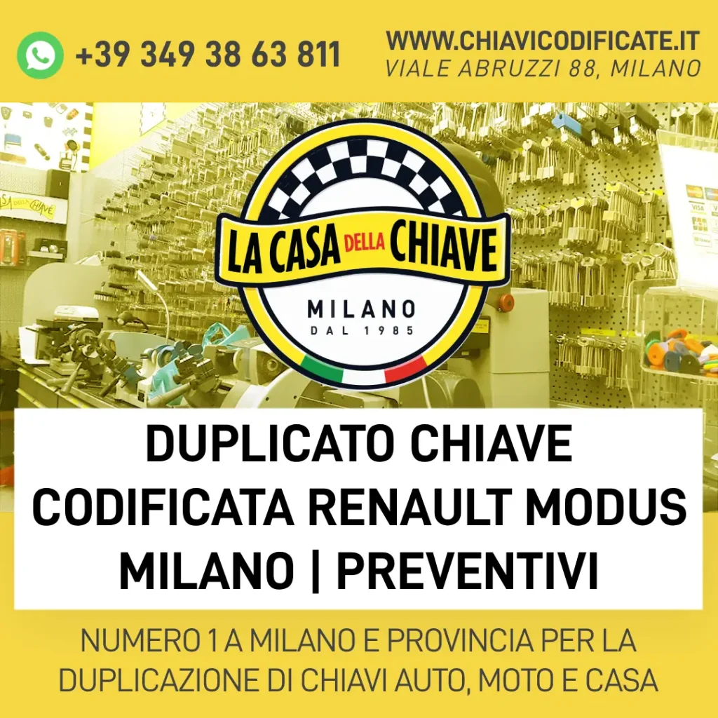 Duplicato chiave codificata Renault Modus Milano | Preventivi